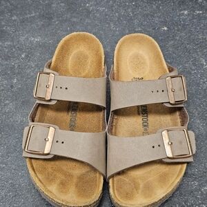 Birkenstock Taupe Double Buckle Sandals